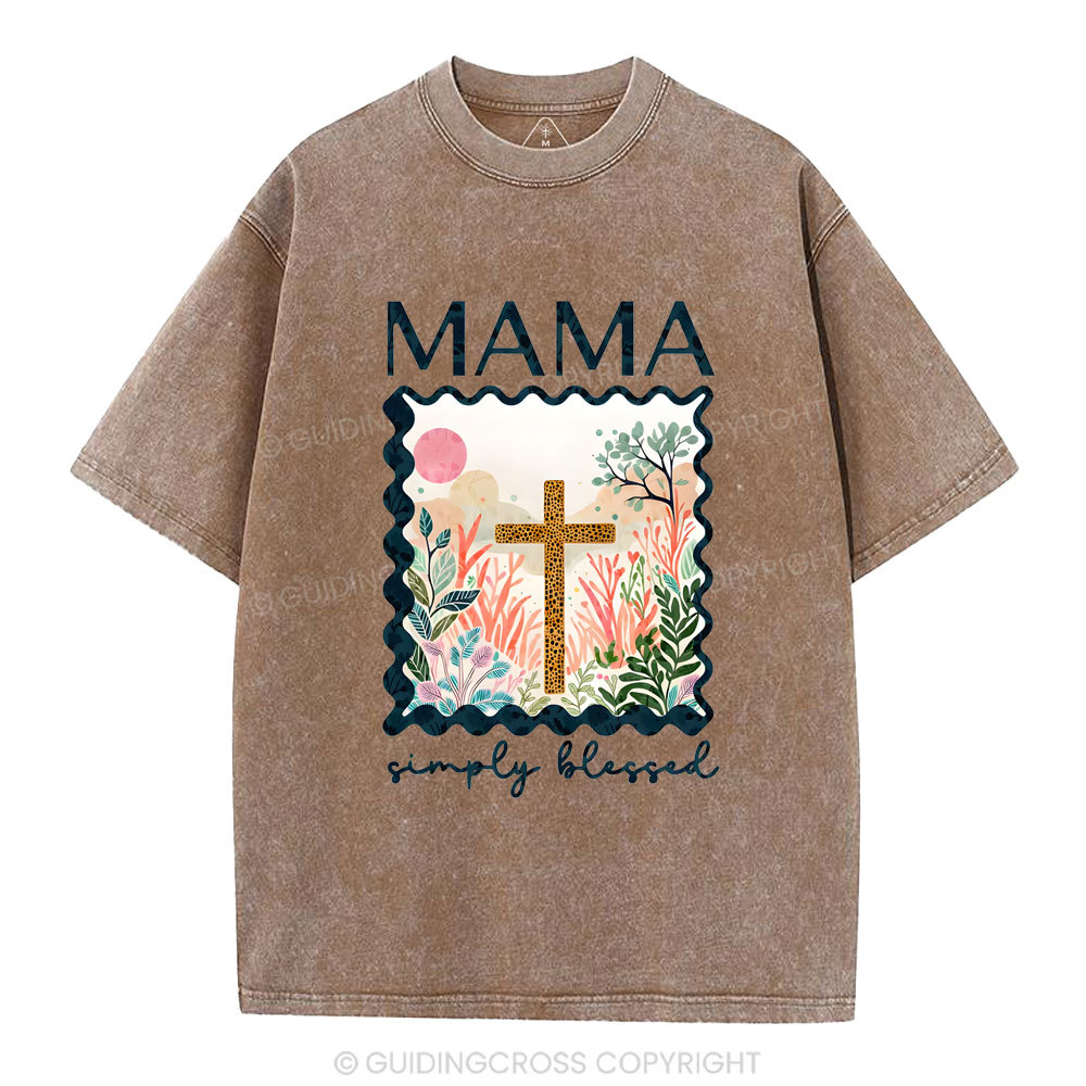 MAMA Simple Blessed Christian Washed T-Shirt