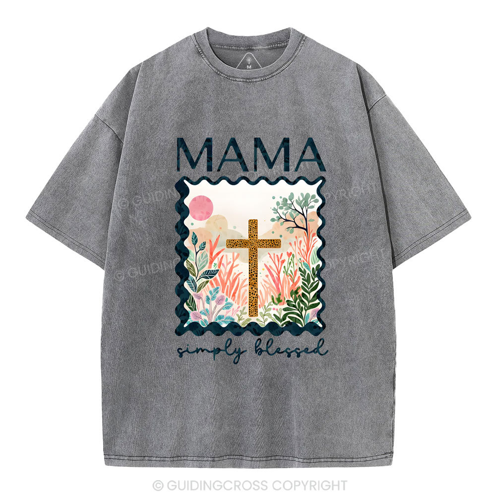 MAMA Simple Blessed Christian Washed T-Shirt