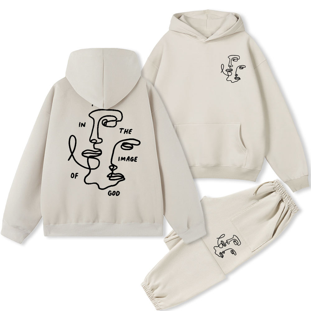 Made In The Image Of God Christian Fleece Hoodie Set