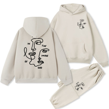 Made In The Image Of God Christian Fleece Hoodie Set