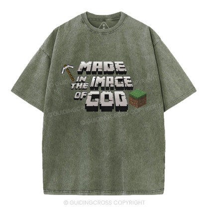 Made In The Image Of God Christian Washed T-Shirt