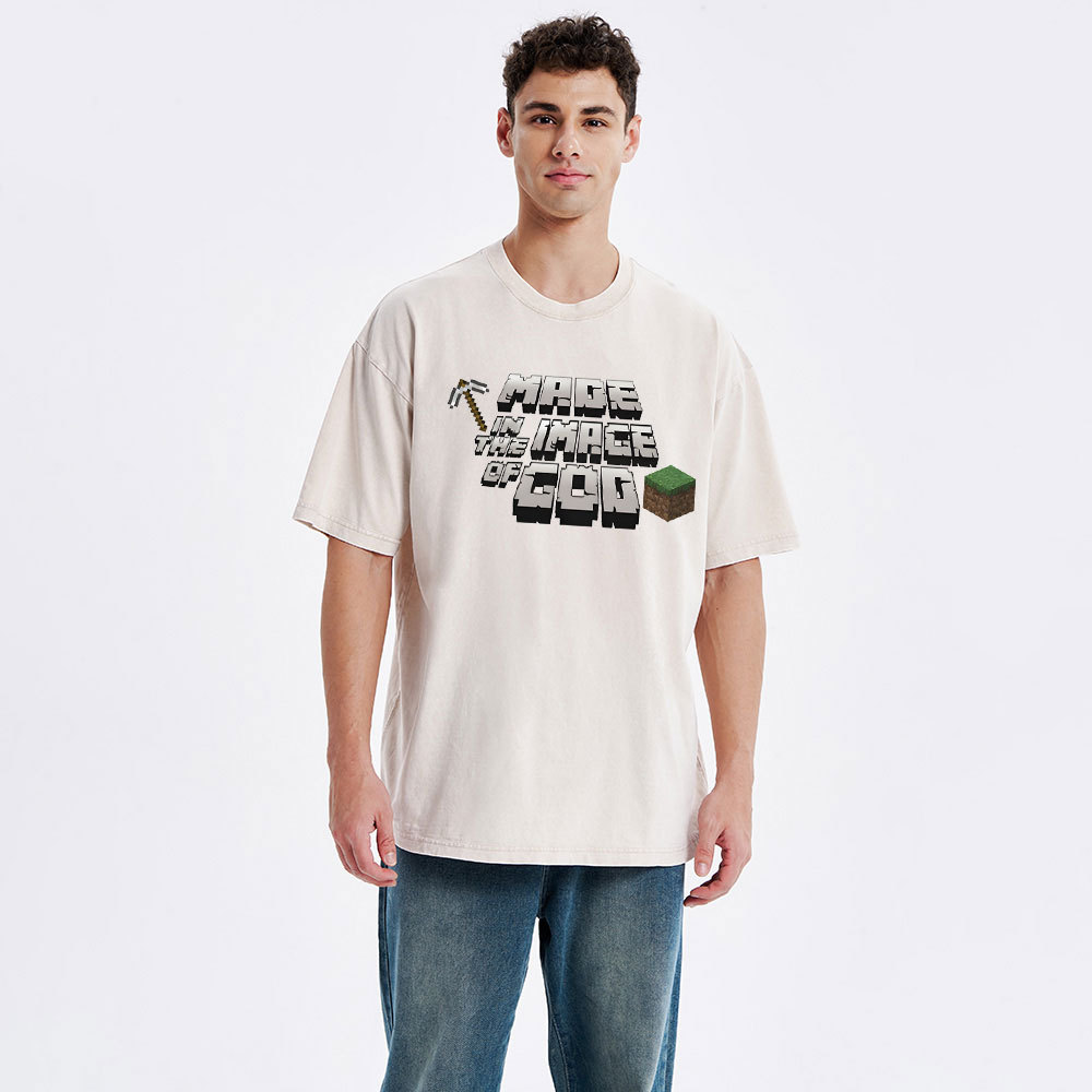 Made In The Image Of God Christian Washed T-Shirt