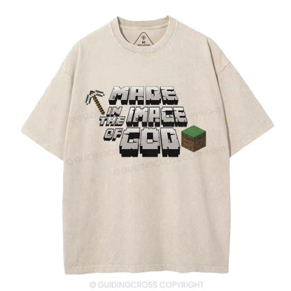 Made In The Image Of God Christian Washed T-Shirt