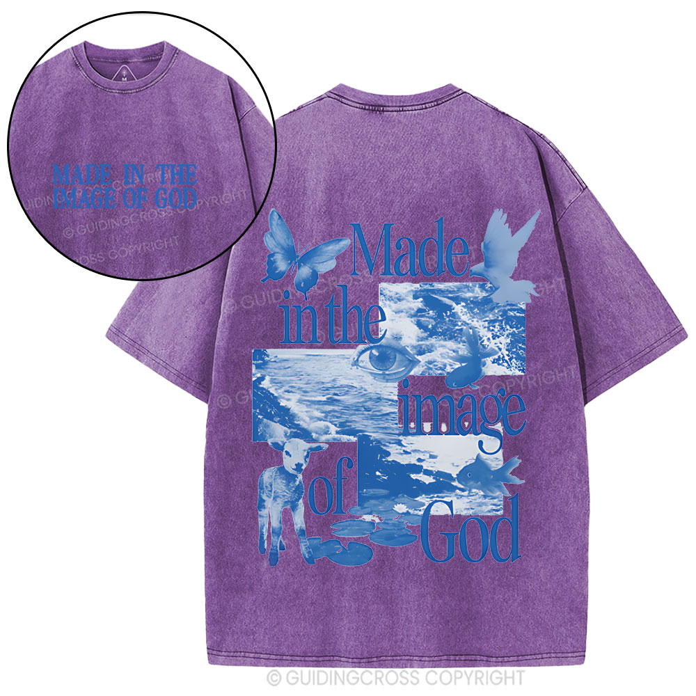 Made In The Image Of God Christian Washed T-Shirt