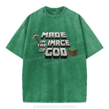 Made In The Image Of God Christian Washed T-Shirt