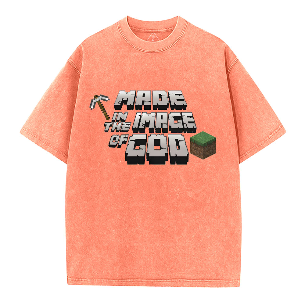 Made In The Image Of God Christian Washed T-Shirt