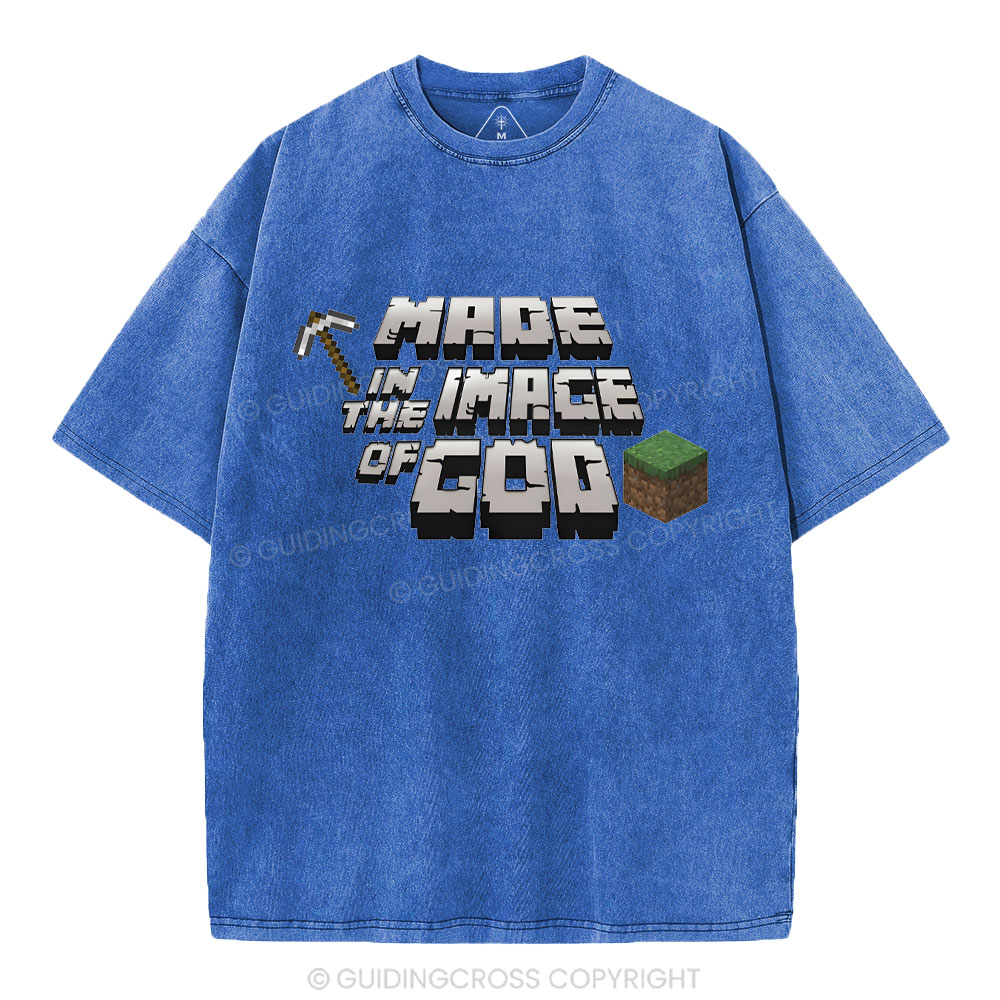 Made In The Image Of God Christian Washed T-Shirt