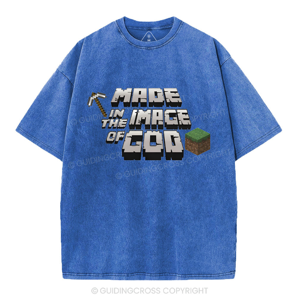 Made In The Image Of God Christian Washed T-Shirt