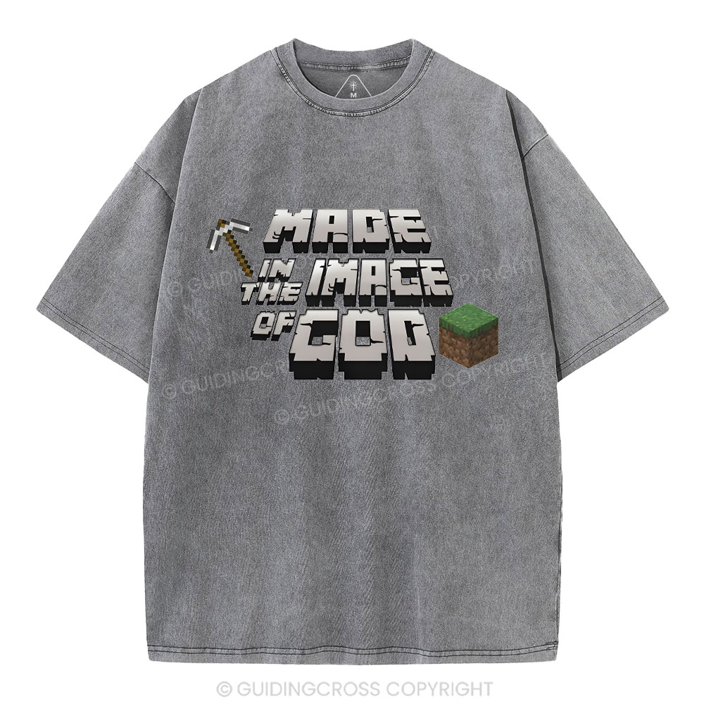 Made In The Image Of God Christian Washed T-Shirt