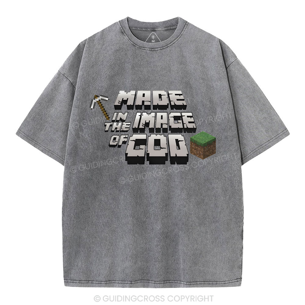 Made In The Image Of God Christian Washed T-Shirt