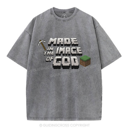 Made In The Image Of God Christian Washed T-Shirt