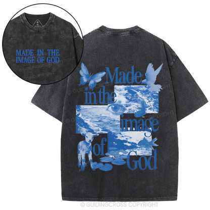 Made In The Image Of God Christian Washed T-Shirt
