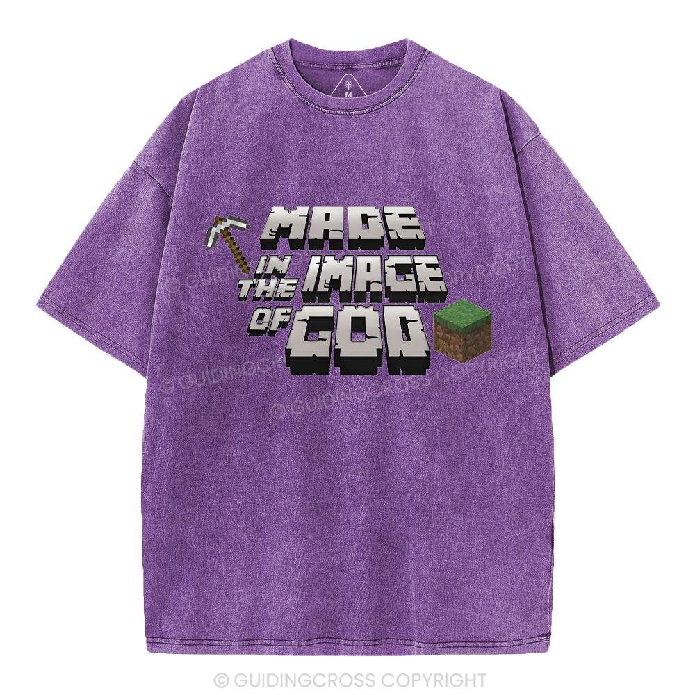 Made In The Image Of God Christian Washed T-Shirt