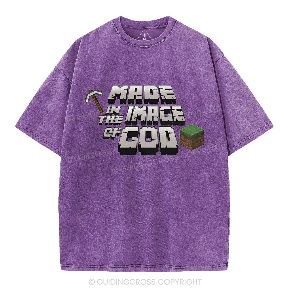 Made In The Image Of God Christian Washed T-Shirt