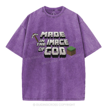 Made In The Image Of God Christian Washed T-Shirt