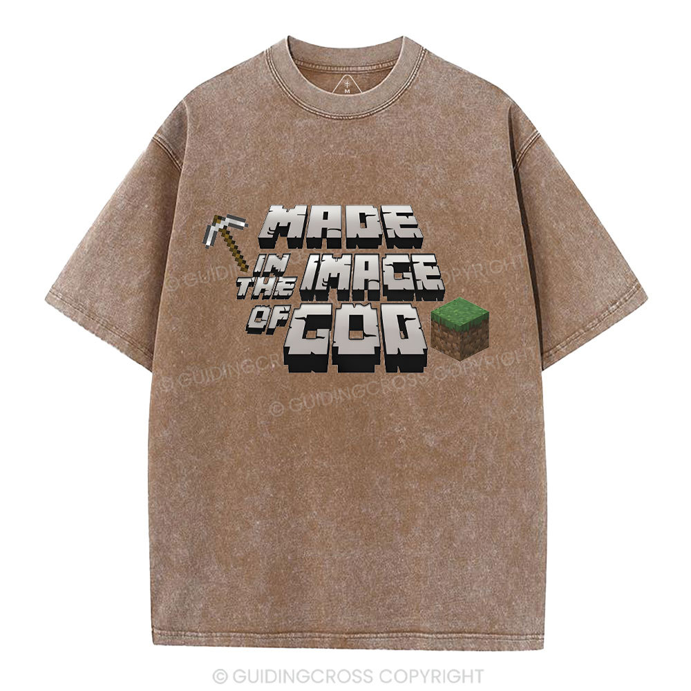 Made In The Image Of God Christian Washed T-Shirt