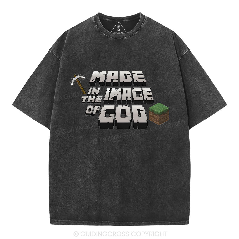 Made In The Image Of God Christian Washed T-Shirt