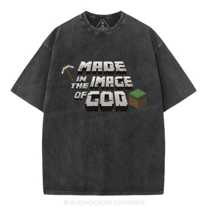 Made In The Image Of God Christian Washed T-Shirt