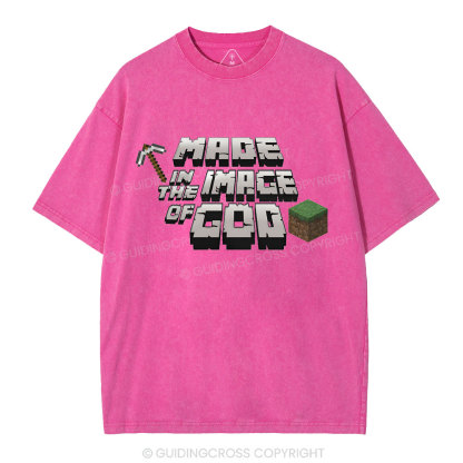 Made In The Image Of God Christian Washed T-Shirt