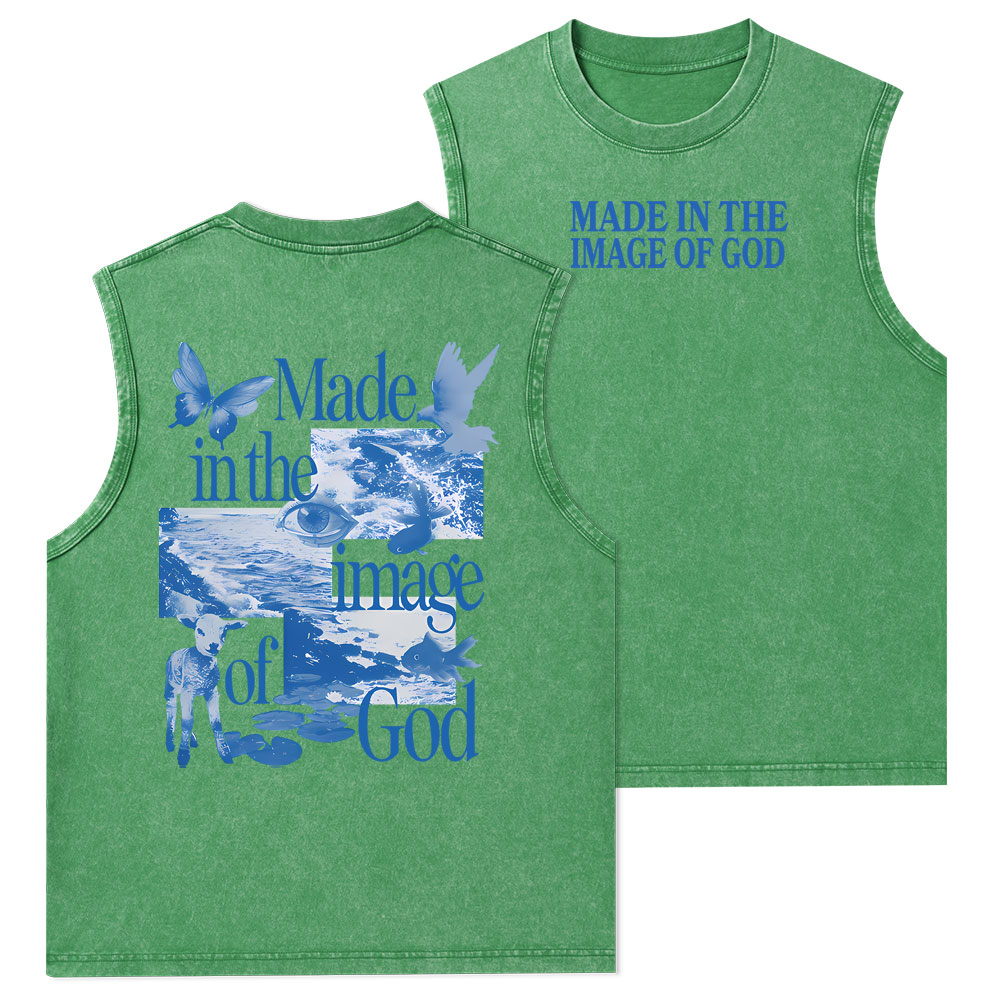 Made In The Image Of God Christian Washed Tank Top