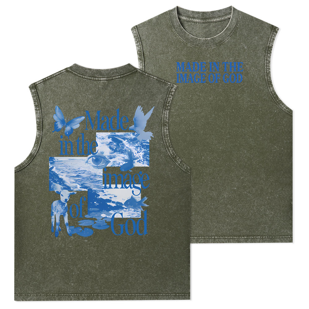 Made In The Image Of God Christian Washed Tank Top