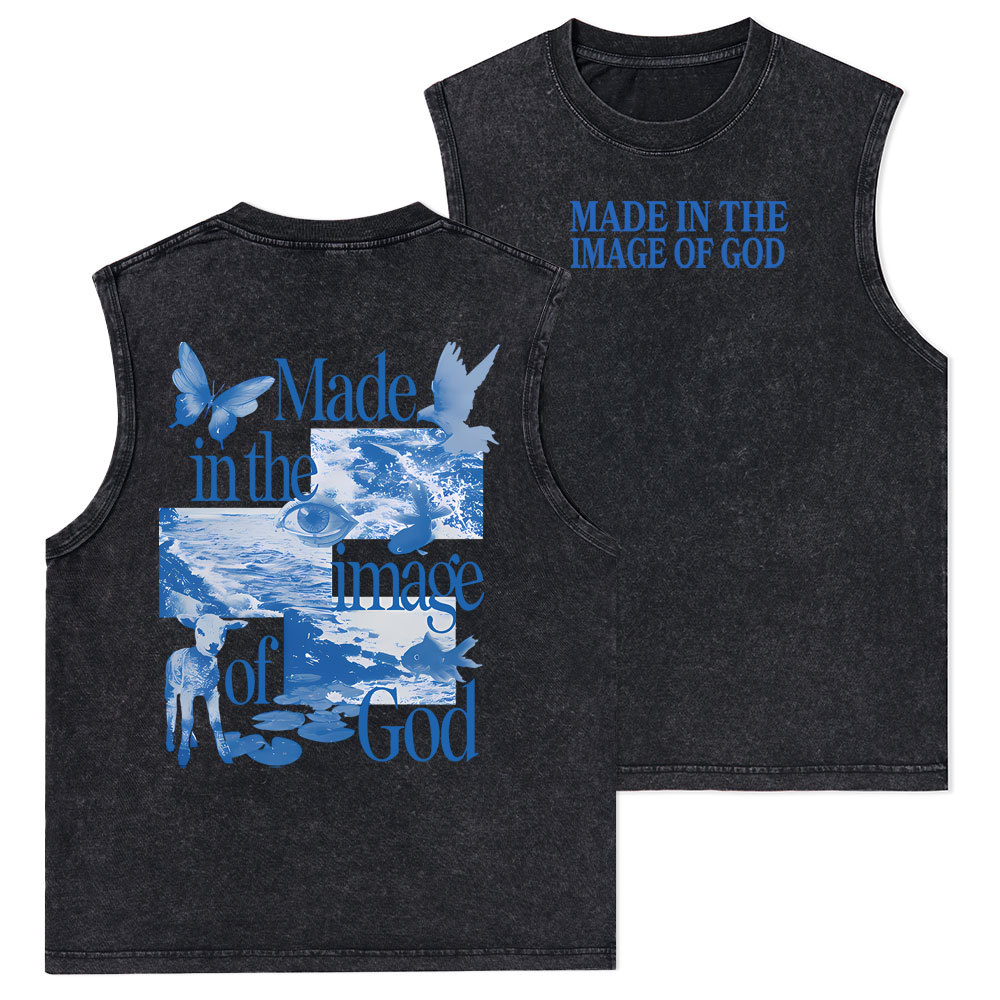 Made In The Image Of God Christian Washed Tank Top