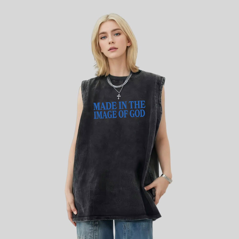 Made In The Image Of God Christian Washed Tank Top