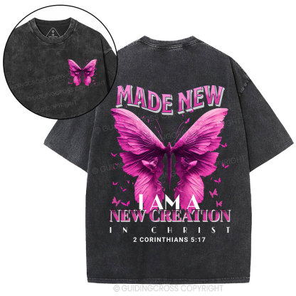 Made New Butterfly Christian Washed T-Shirt