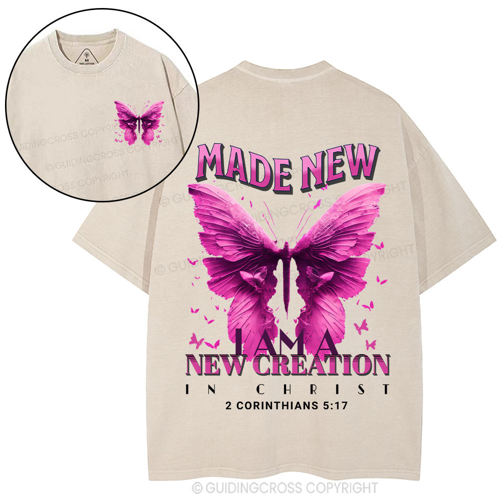 Made New Butterfly Christian Washed T-Shirt