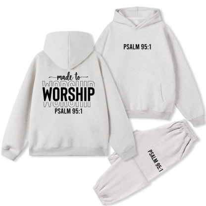 Made To The Worship Christian Fleece Hoodie Set
