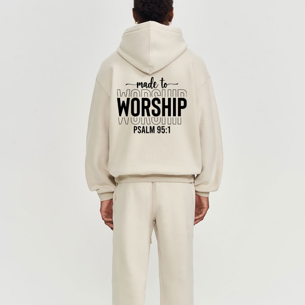 Made To The Worship Christian Fleece Hoodie Set
