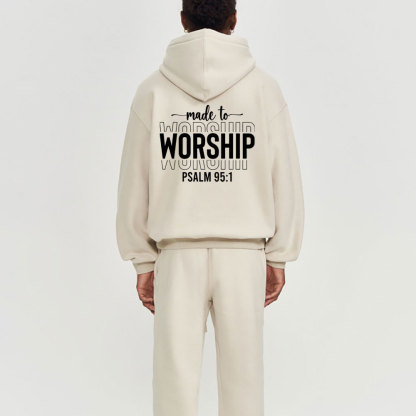 Made To The Worship Christian Fleece Hoodie Set
