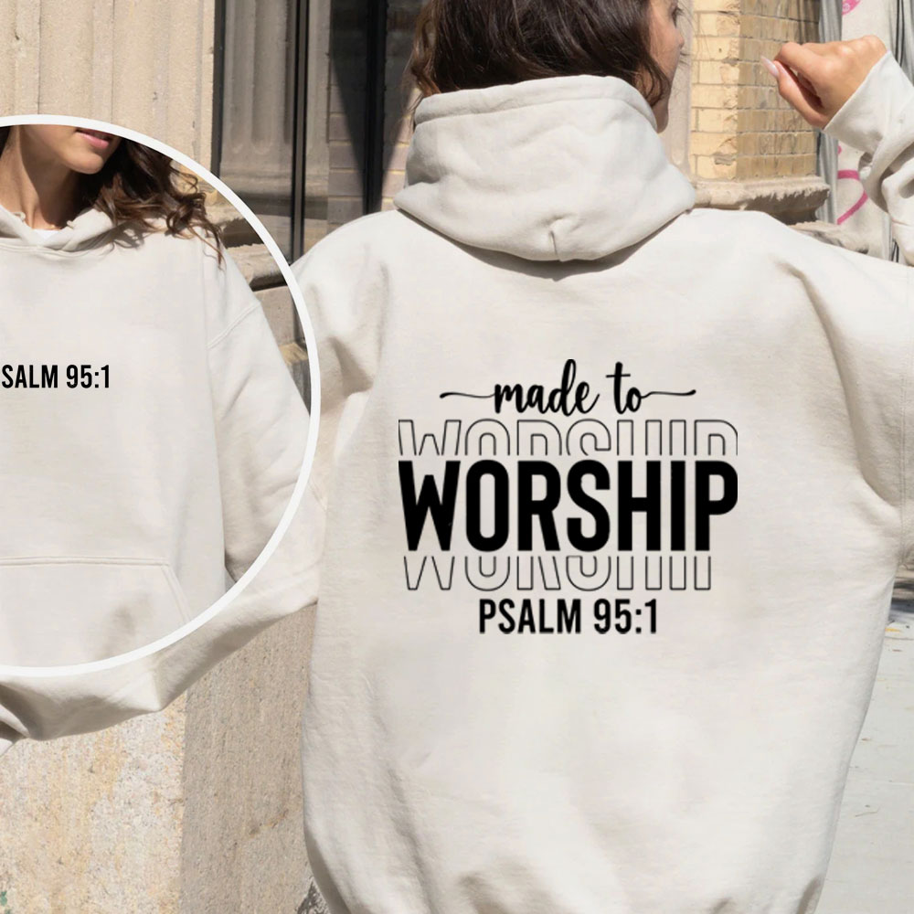 Made To The Worship Christian Fleece Hoodie Set