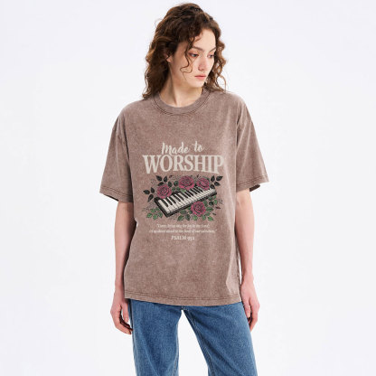 Made To Worship Christian Washed T-Shirt