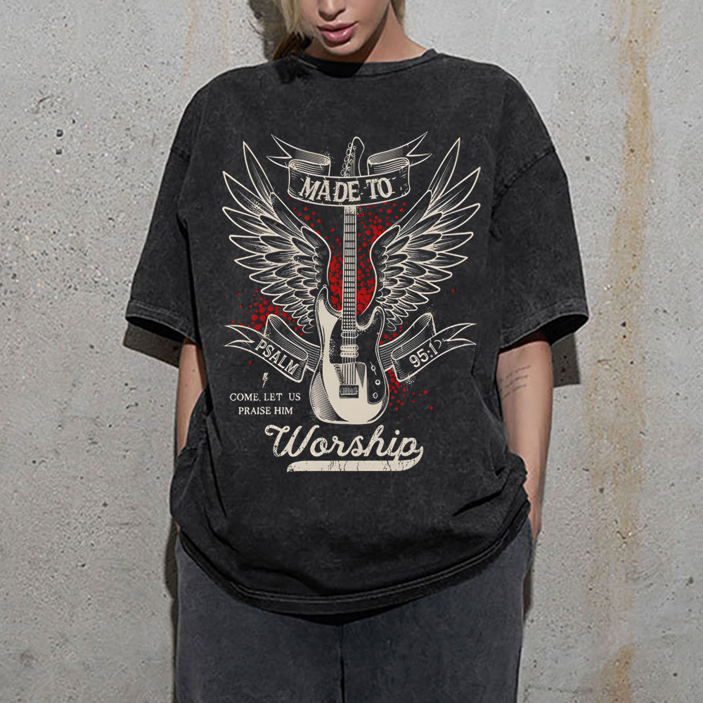 Made To Worshi Christian Washed T-Shirt