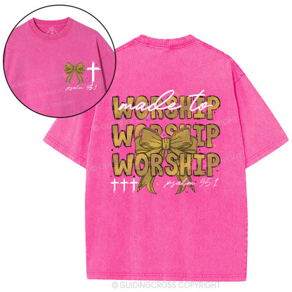 Made To Worship Bow Christian Washed T-Shirt