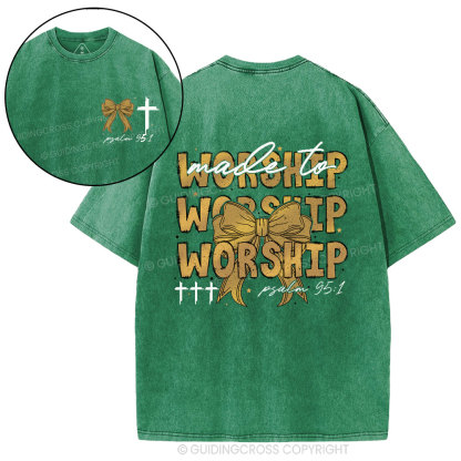 Made To Worship Bow Christian Washed T-Shirt