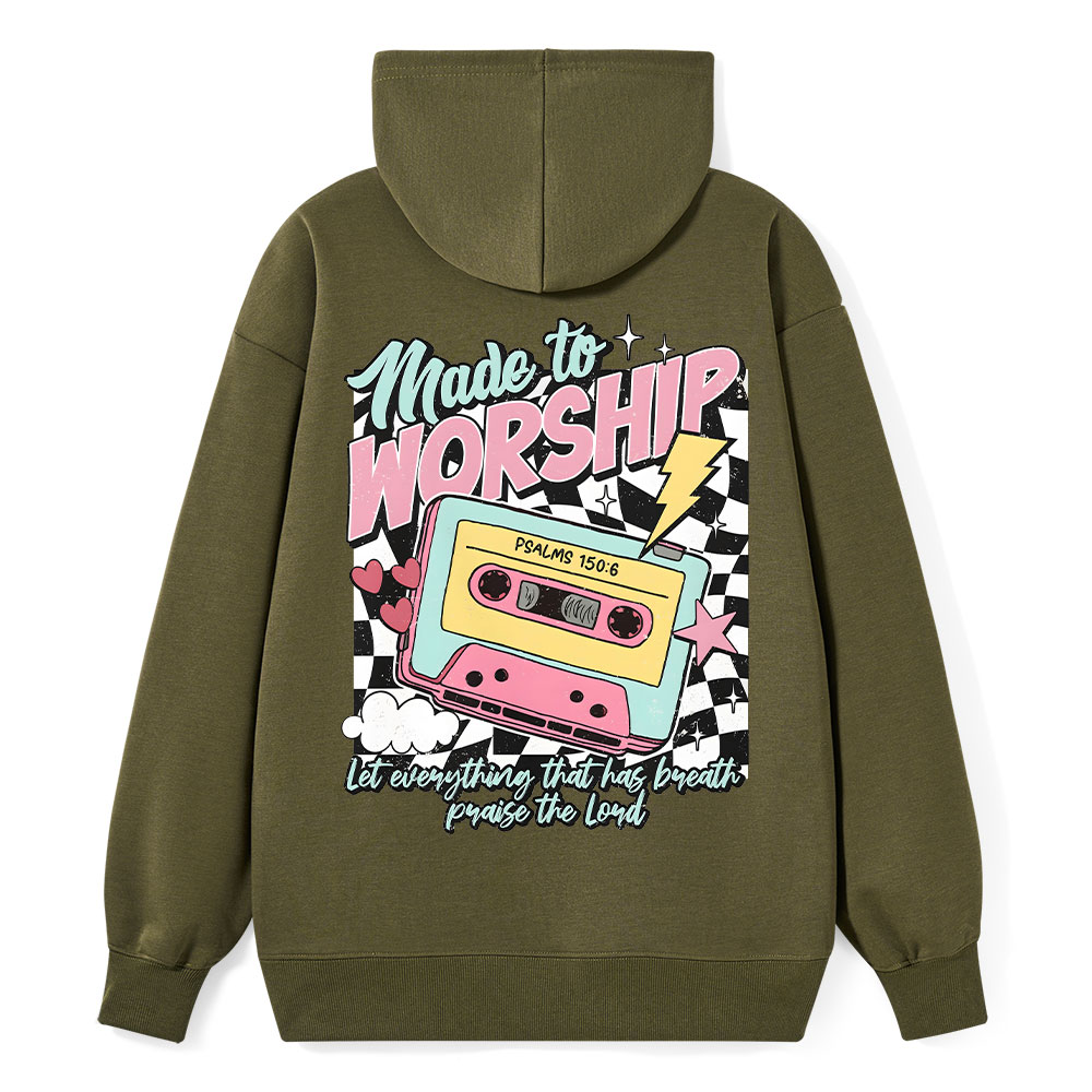 Made To Worship Christian  Classic Hoodie