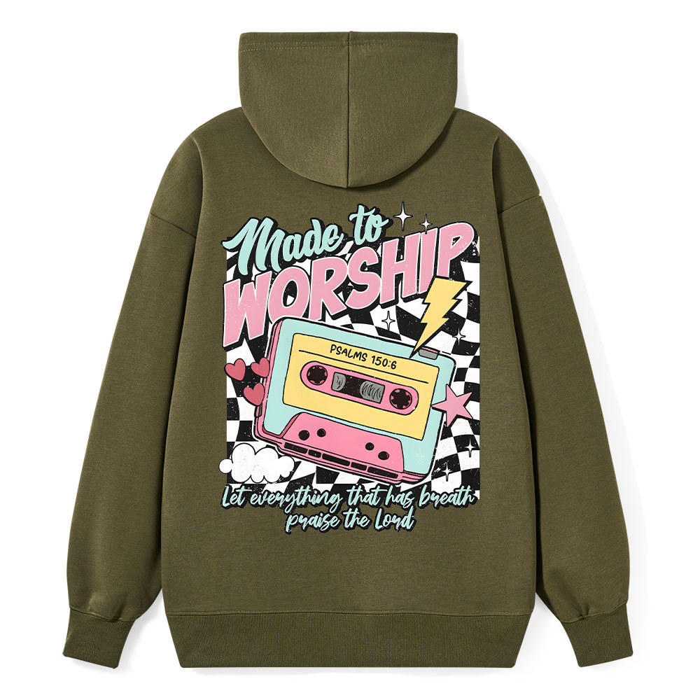 Made To Worship Christian  Classic Hoodie