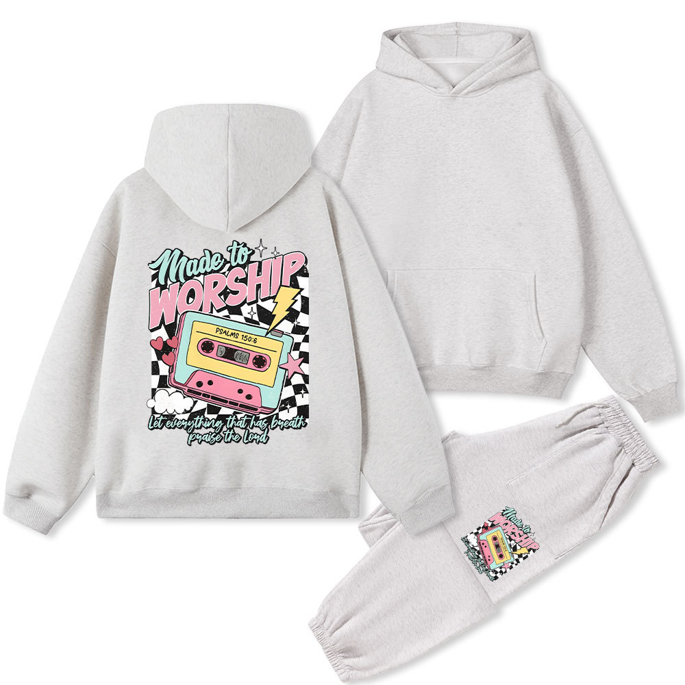 Made To Worship Christian Fleece Hoodie Set