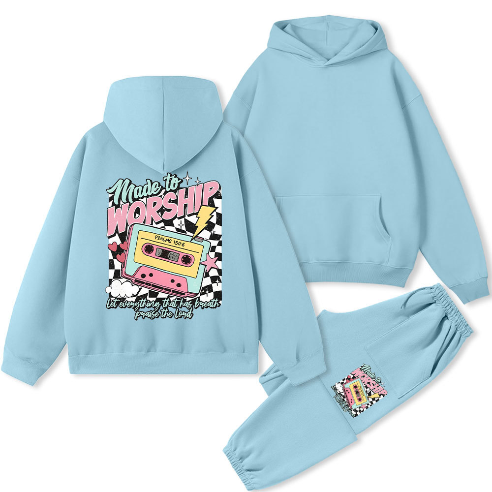 Made To Worship Christian Fleece Hoodie Set