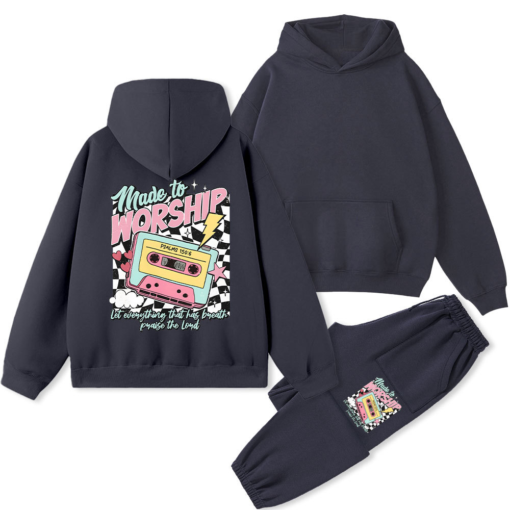 Made To Worship Christian Fleece Hoodie Set