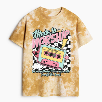 Made To Worship Christian Heavy Cotton Tie Dye T-Shirt