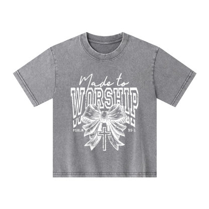 Made To Worship Christian Kid Washed T-Shirt