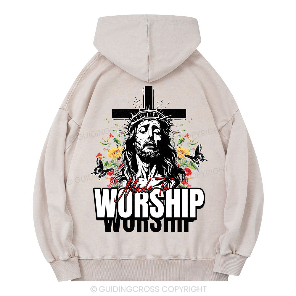 Made To Worship Christian Washed Hoodie