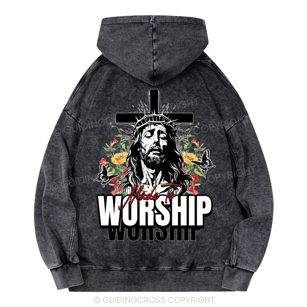 Made To Worship Christian Washed Hoodie