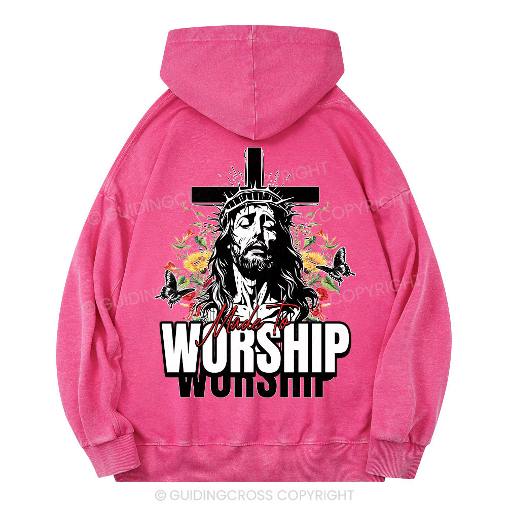 Made To Worship Christian Washed Hoodie