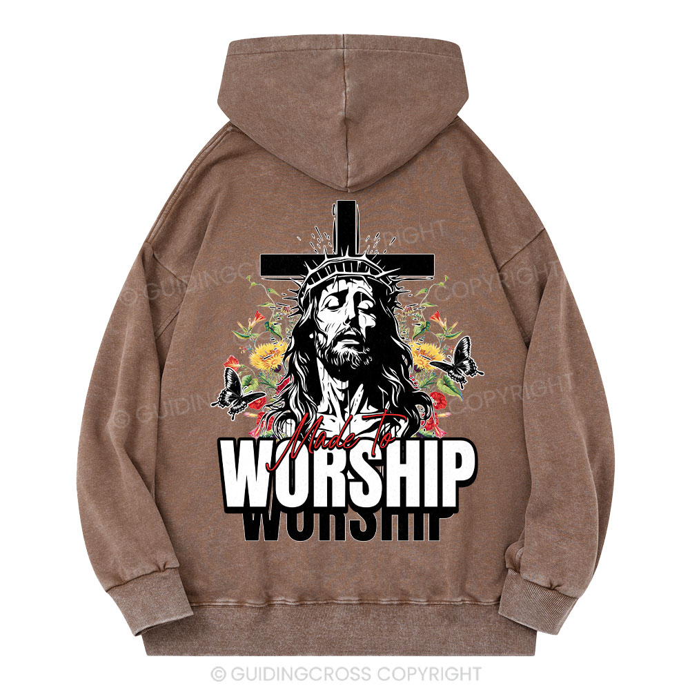 Made To Worship Christian Washed Hoodie