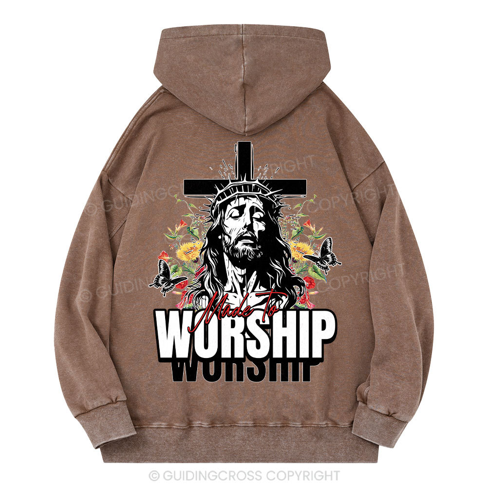Made To Worship Christian Washed Hoodie