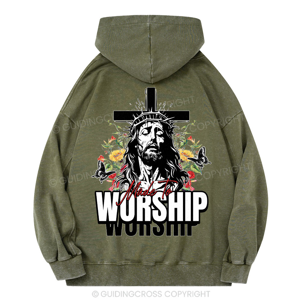 Made To Worship Christian Washed Hoodie